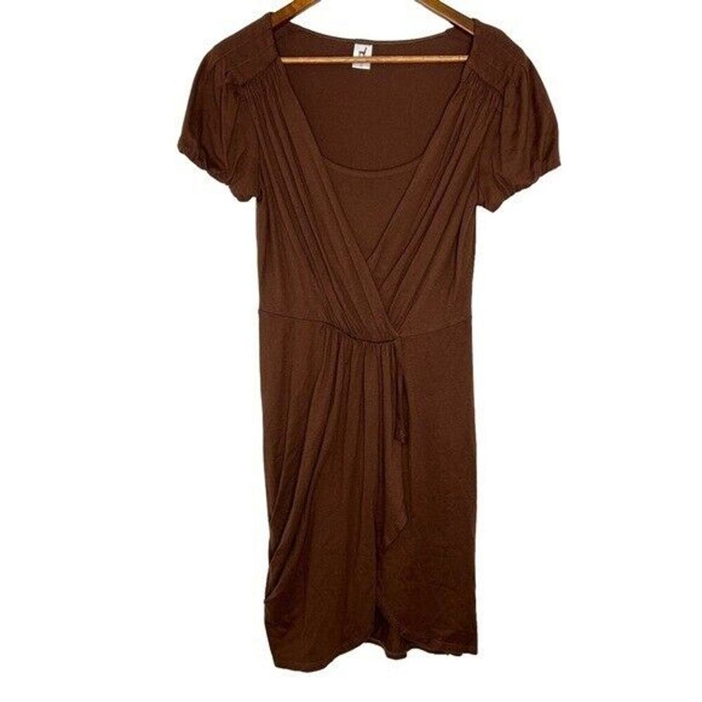 Peruvian Connection Brown Faux Wrap Dress Size Small Women’s